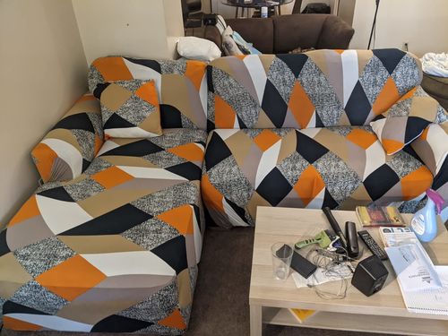 Customer photo review of L Shape Sofa Cover