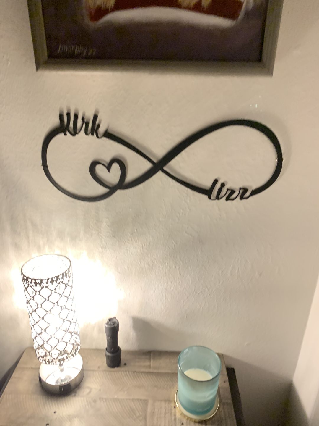 Customer photo review of Infinity Sign- bedroom wall decor for couples, anniversary and wedding, eternity symbol