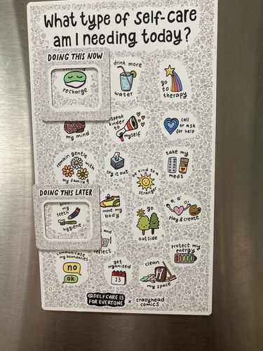 Customer photo review of Self-Care Check-In Magnet