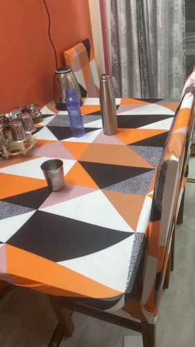 Customer photo review of DivineTrendz Exclusive - Prism Orange Elastic Chair & Table Cover