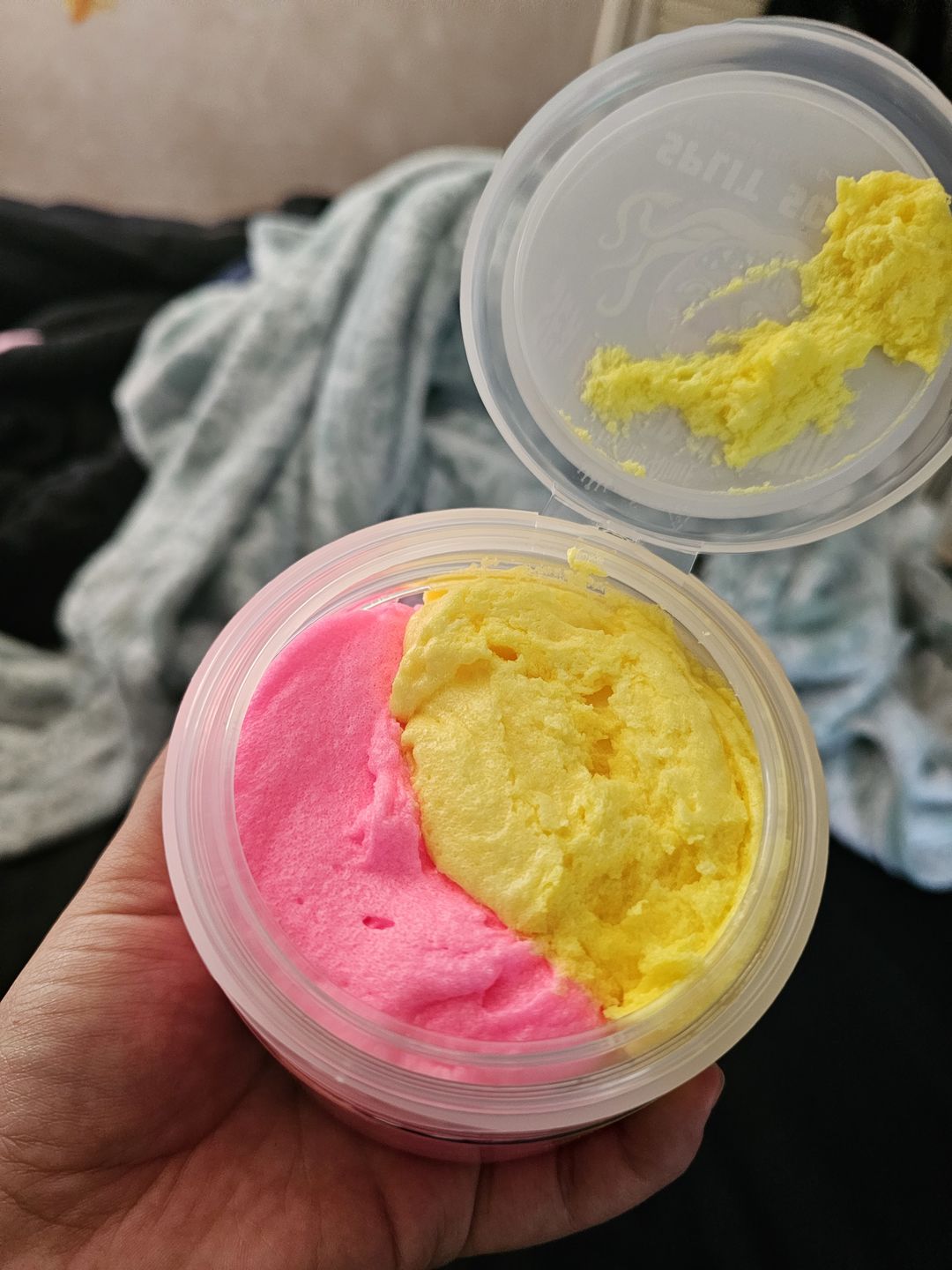 Customer photo review of Sea Monster Smoothie Split Scrub (Strawberry & Banana)