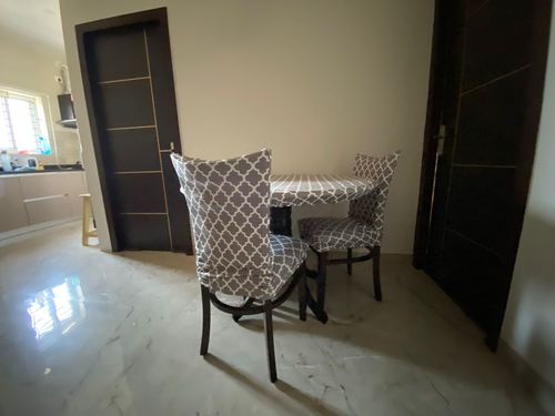 Customer photo review of DivineTrendz Exclusive - Gray Diamond Elastic Chair Covers & Table Cover