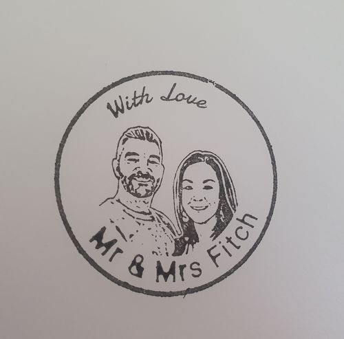 Customer photo review of Wooden Handle Face Stamp