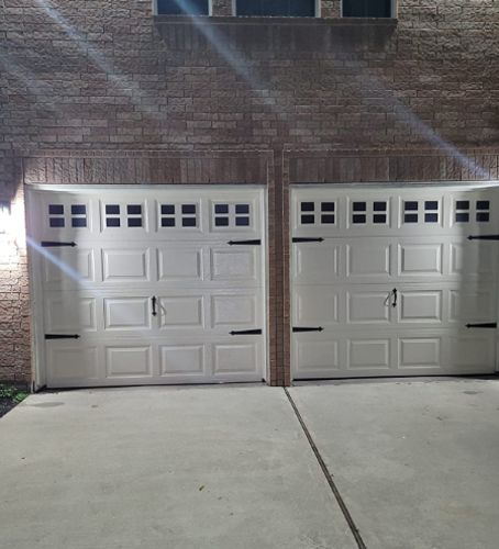 Customer photo review of Decorative Garage Door Hinge and Handle Magnet Accents (6-PC Set)