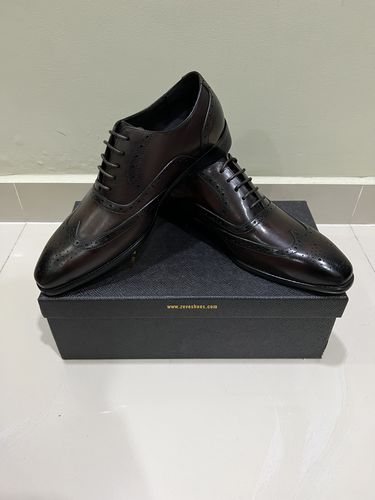 Customer photo review of Oxford Brogue Wingtip - Dark Brown Patina Lace Up (Chisel Toe)