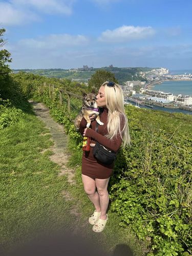 Customer photo review of Invisible Wire Human Hair Extension - Platinum Blonde Balayage