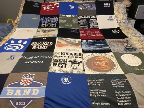T-shirt quilt featuring ringgold marching tiger band by Tammy from GA