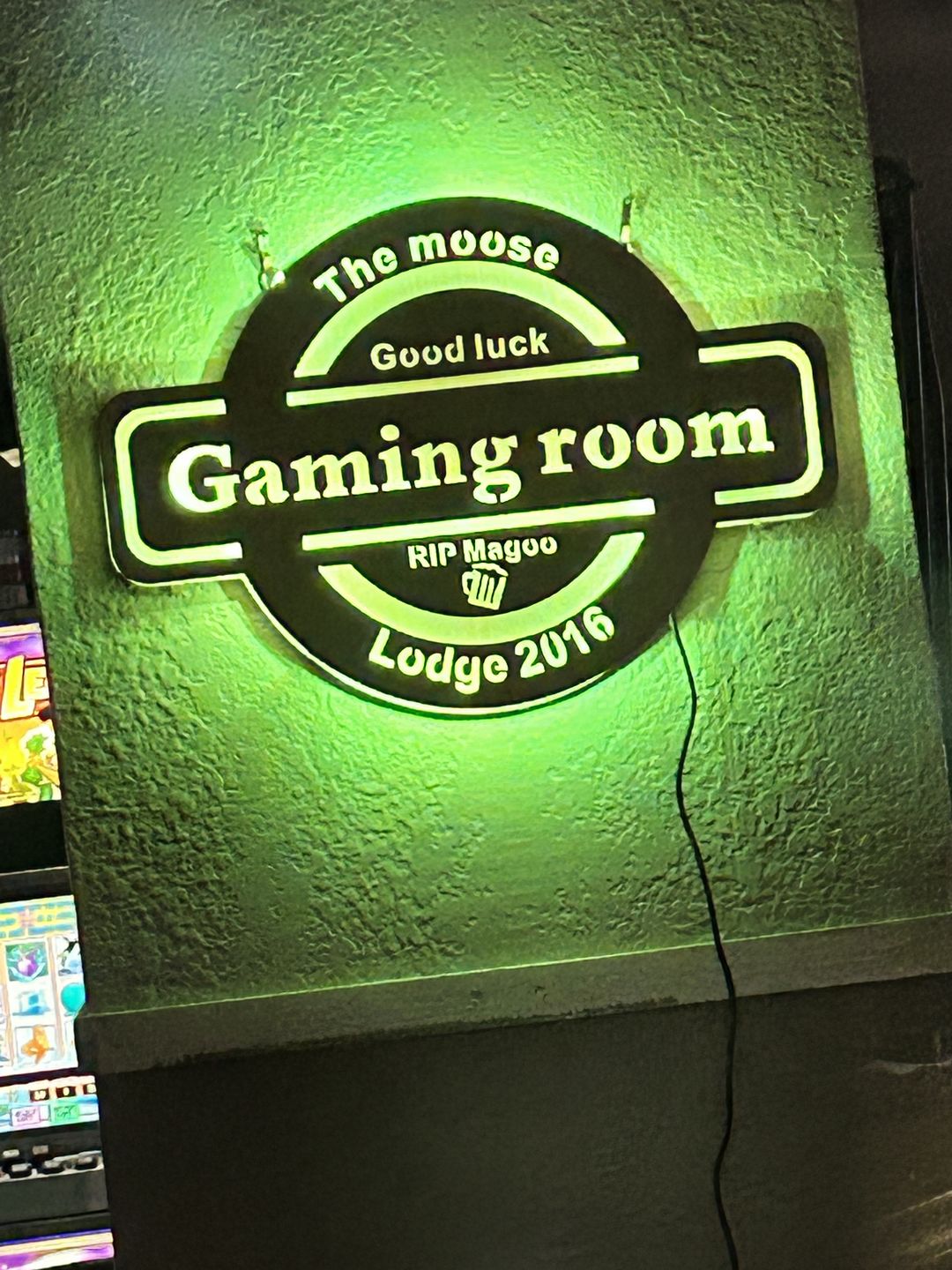 Customer photo review of Personalized Wooden LED Color Changing Man Cave Sign