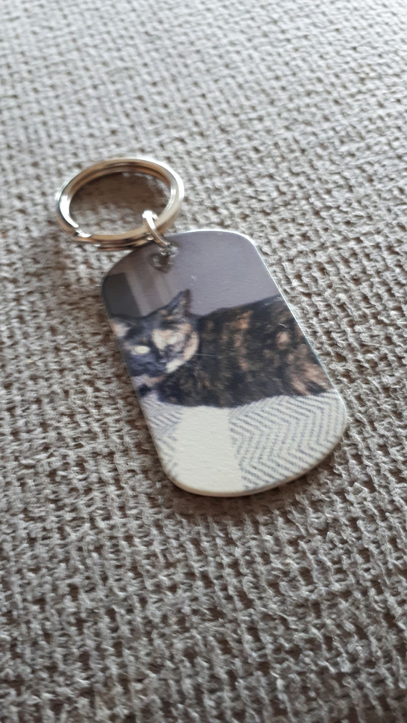 Customer photo review of Voor altijd in mijn hart  - Gepersonaliseerde Dog Tag Sleutelhanger