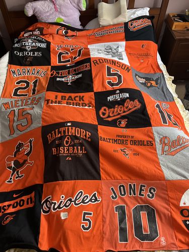 T-shirt quilt featuring baltimore orioles by Theresa from MD