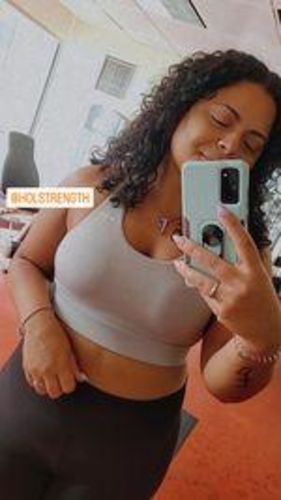 Customer photo review of Premium Sports Bra - Grey