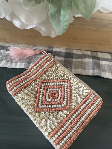 Customer photo review of Rose Gold Embellished Mini Pouches