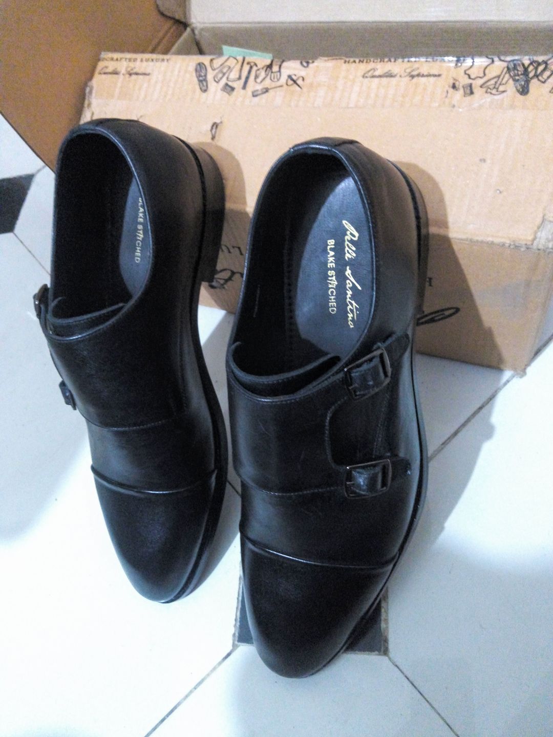 Customer photo review of Double Monk Straps Cap toe - Black