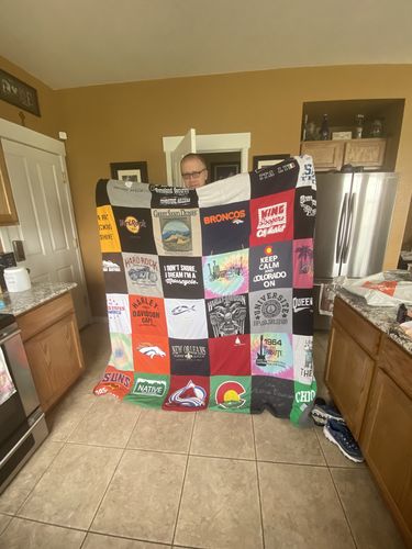 T-shirt quilt featuring denver broncos, pittsburgh steelers by Brendan from CO