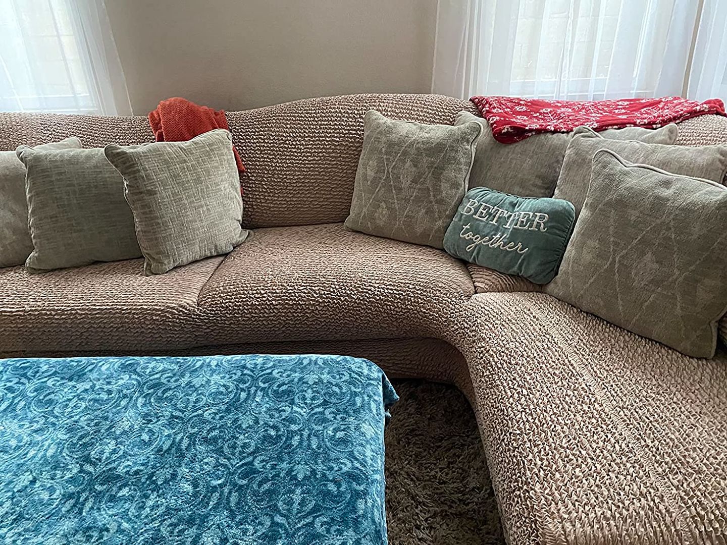 Customer photo review of Corner Sofa Slipcover, Comfort Collection