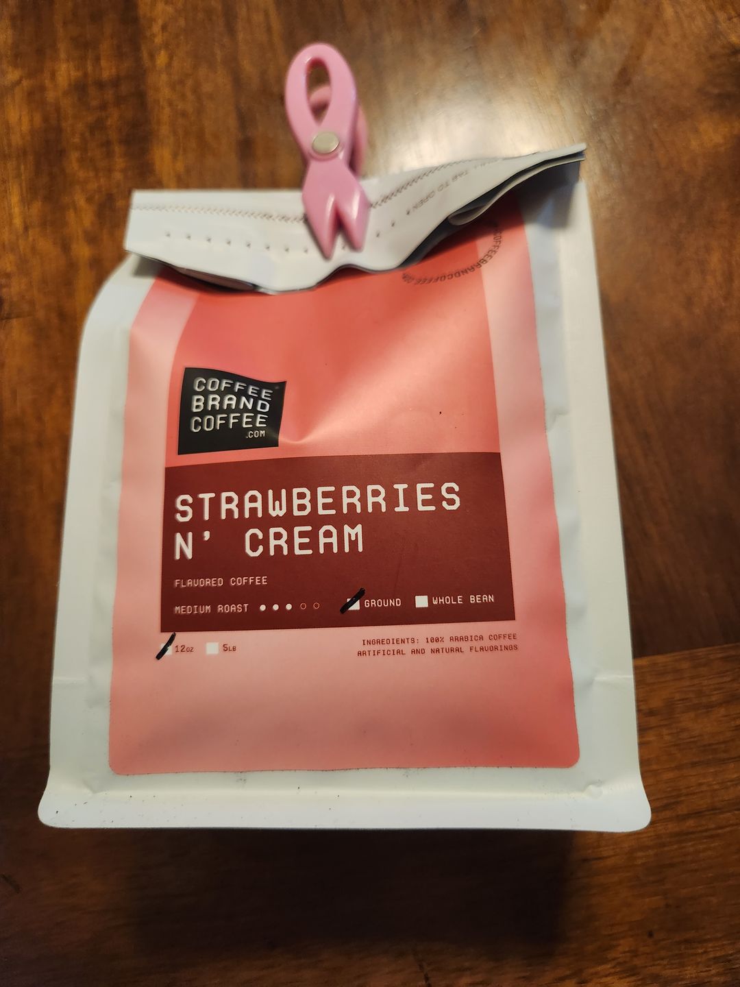 Customer photo review of Strawberries 'n Cream Flavored Coffee