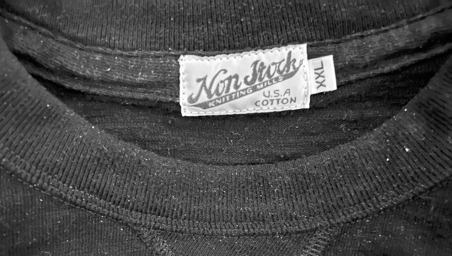 Customer photo review of 10.5 oz Cotton Tubular Gusset T-Shirt - Indigo