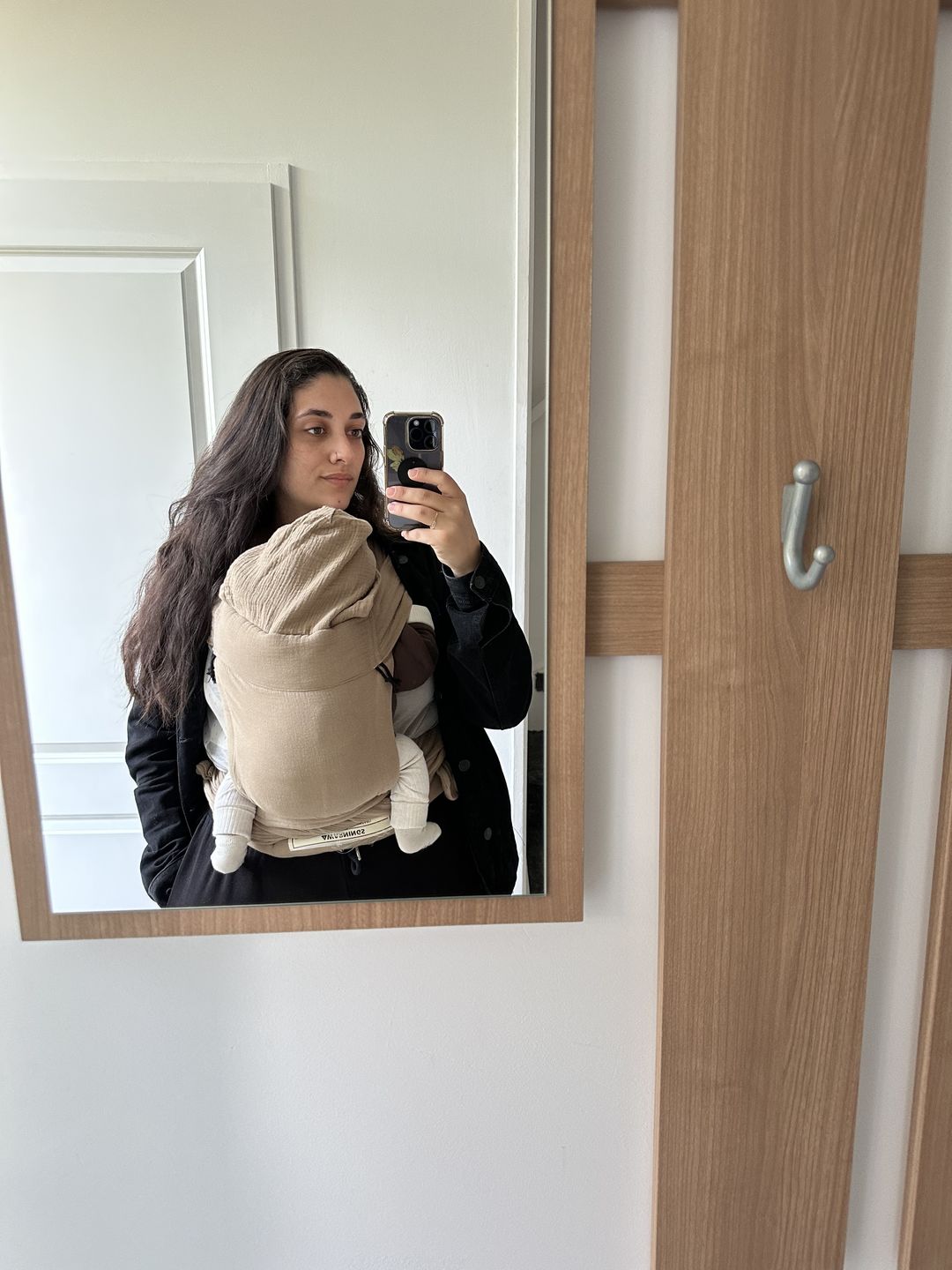 Customer photo review of the Mei Tai baby carrier, solid color | Taupe