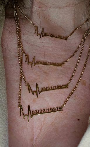 Customer photo review of Special Date Heart Beat Necklace