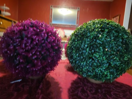 Customer photo review of Bulk Artificial Boxwood Topiary Ball Shaped Fall and Winter Plants Indoor/Outdoor Wholesale