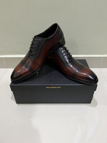 Customer photo review of Oxford Cap Toe Adelaide - Duo-Tone Cognac Tan Patina Lace Up (Chisel Toe)