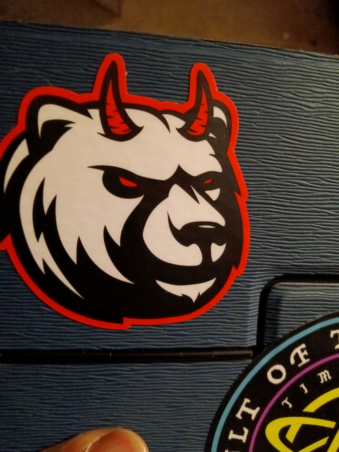 Customer photo review of Bear Evil Inc Sticker
