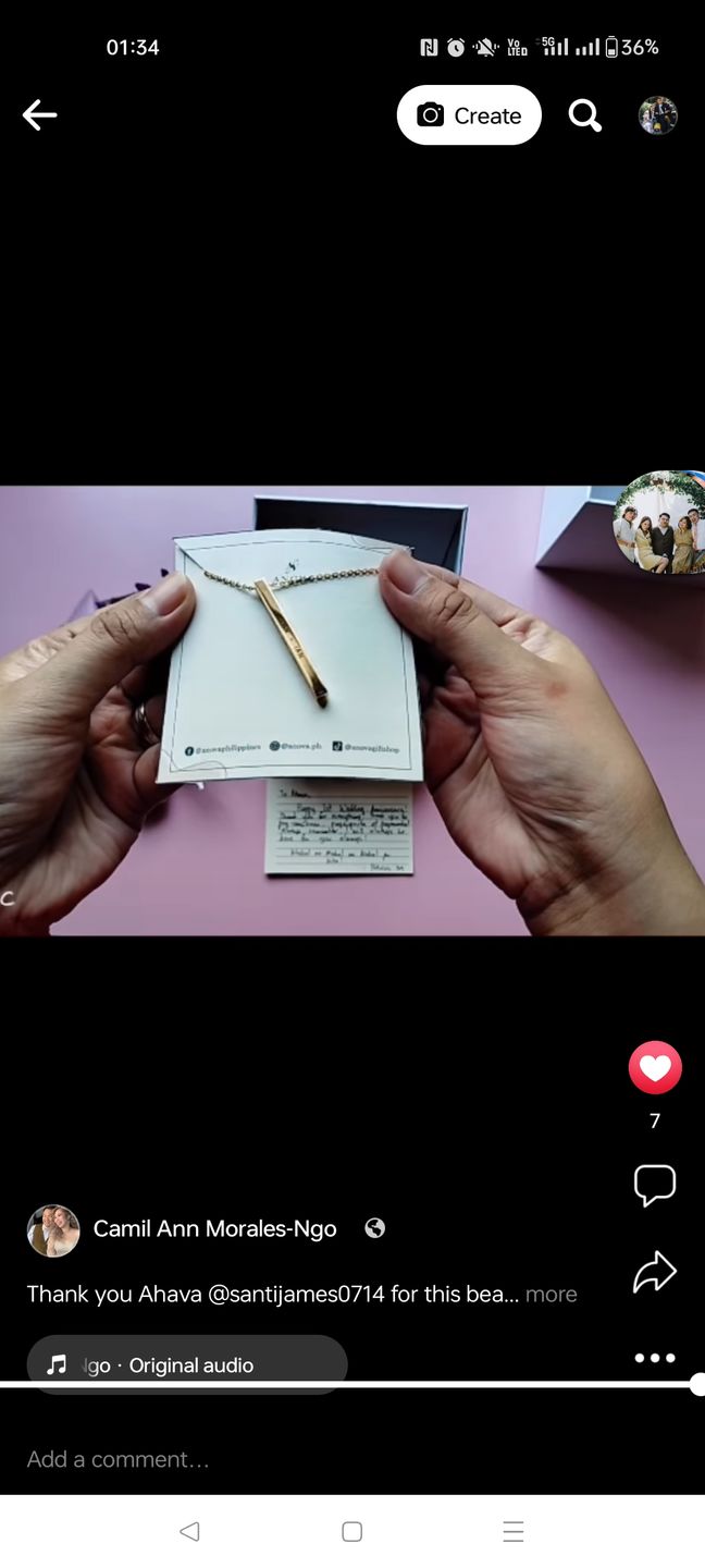Customer photo review of GOLD Personalized BAR Necklace