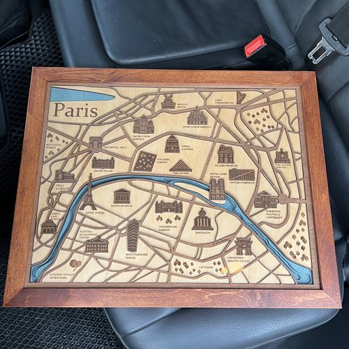 Customer photo review of 3D PARIS HIGHLIGHTS WOOD MAP