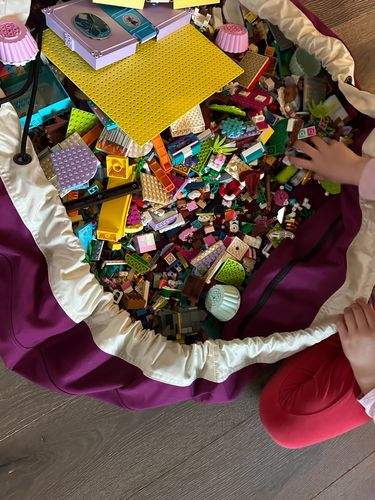 Customer photo review of Large Toy Storage Bag - Magenta (Canvas)