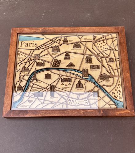 Customer photo review of 3D PARIS HIGHLIGHTS WOOD MAP