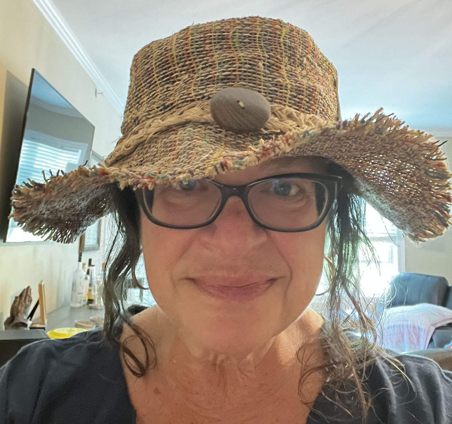 Customer photo review of Rainbow Woven Hemp Hat