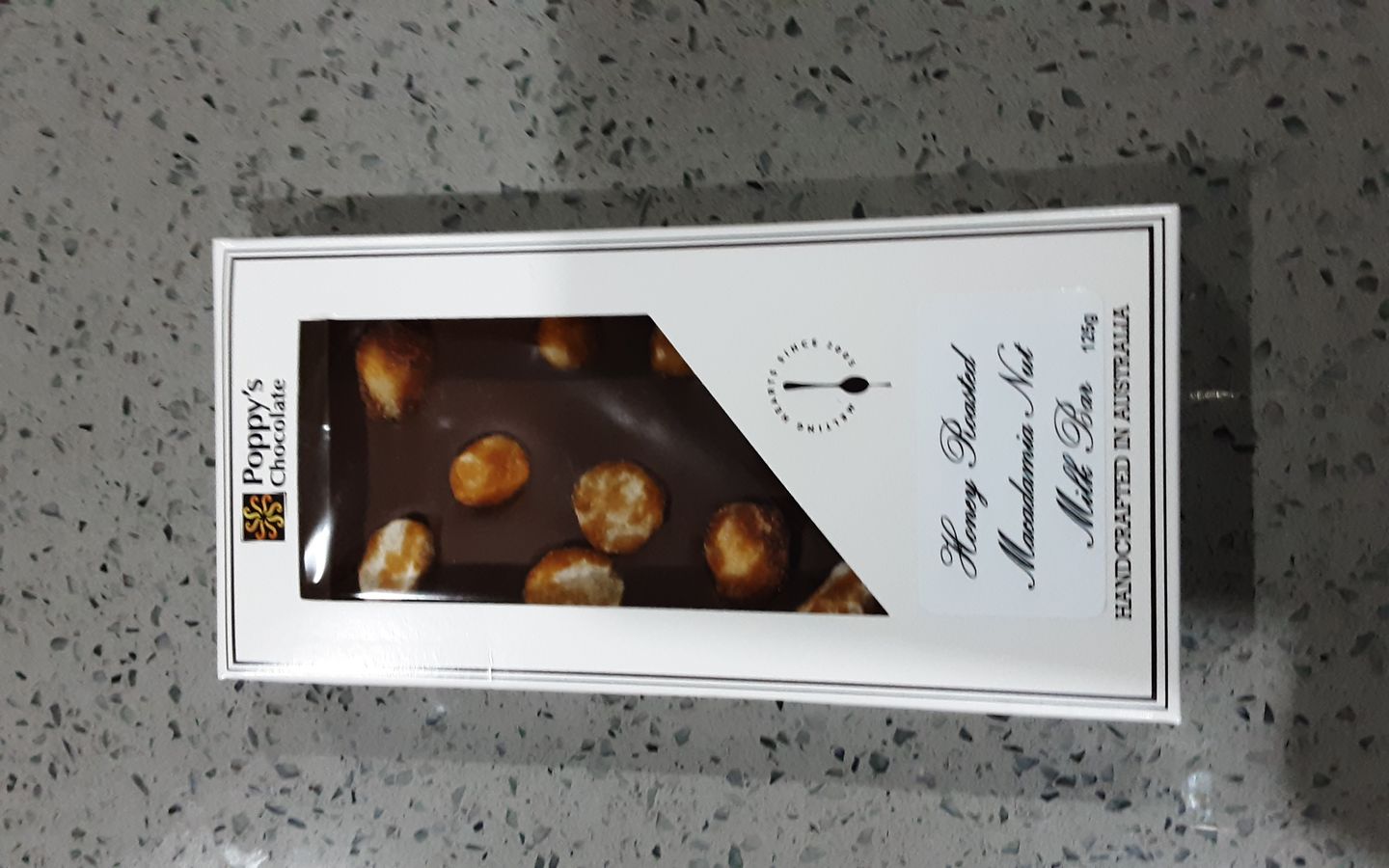 Customer photo review of Honey Roasted Macadamias and Milk Chocolate Block 125g
