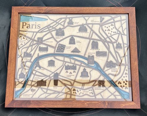Customer photo review of 3D PARIS HIGHLIGHTS WOOD MAP
