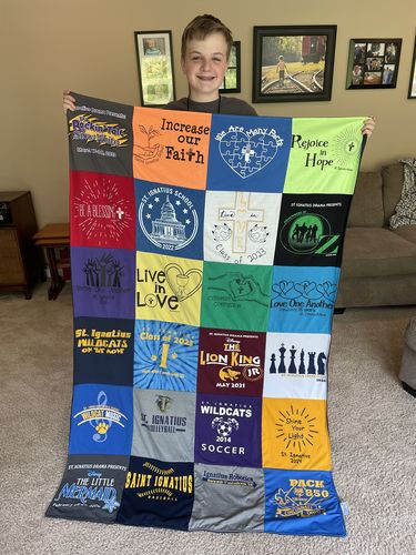 T-shirt quilt featuring wildcats soccer team by Amy from OH