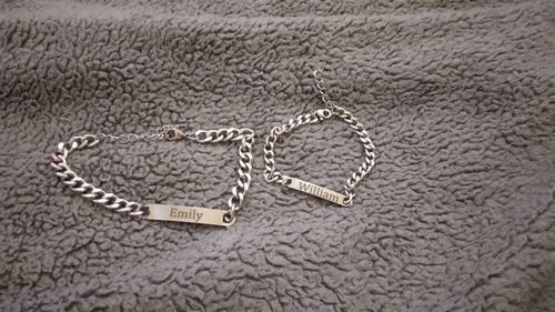 Customer photo review of Engraved Bracelet Set - W/ Eternal Rose Box