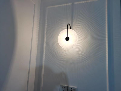 Customer photo review of Mid-century Wall Sconce With Circle Marble Shade