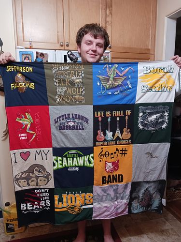 T-shirt quilt featuring jefferson falcons, seattle seahawks by KAREN from ID