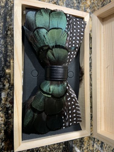 Customer photo review of The Maverick- Feather Bow Tie