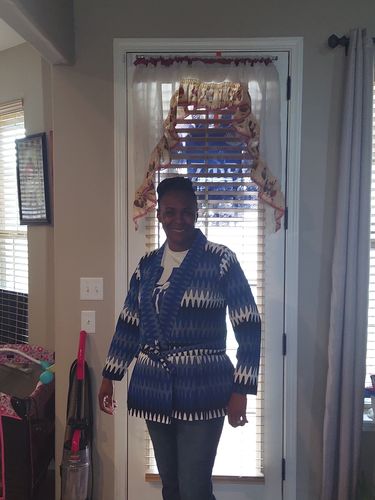 Customer photo review of NEW Ankara Print Blazer - Blue and White