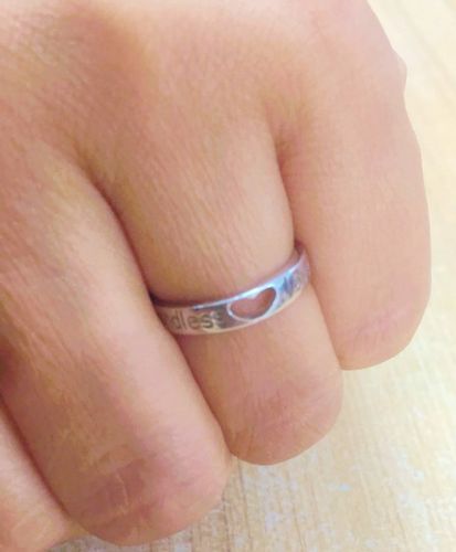 Customer photo review of Silver Endless Love Ring