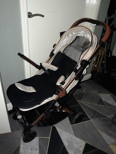 Customer photo review of Lejoux Baby Stroller. Foldable & Lightweight Pram - Beige
