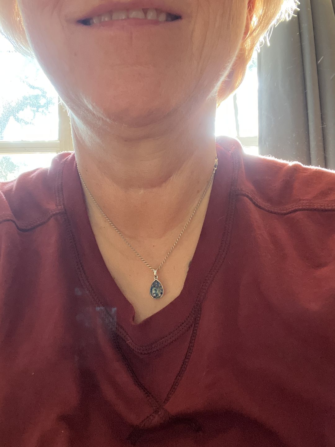 Customer photo review of Petite Pear Drop with Cremation Ashes