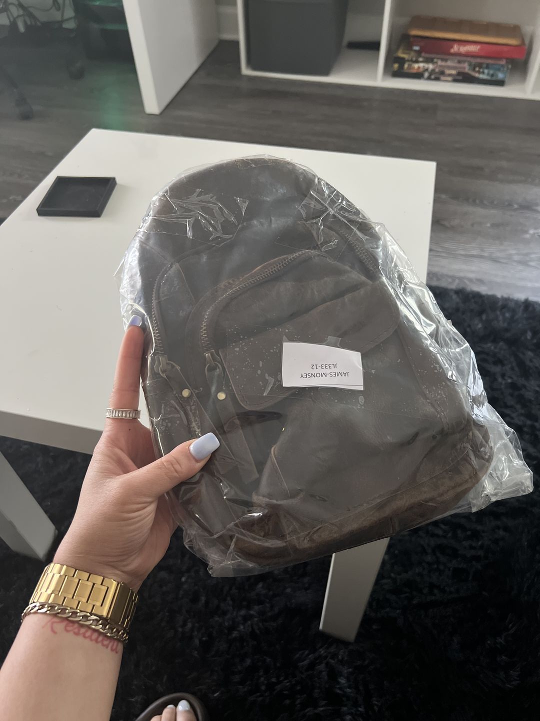 Customer photo review of Cowhide Leather Sling Bag
