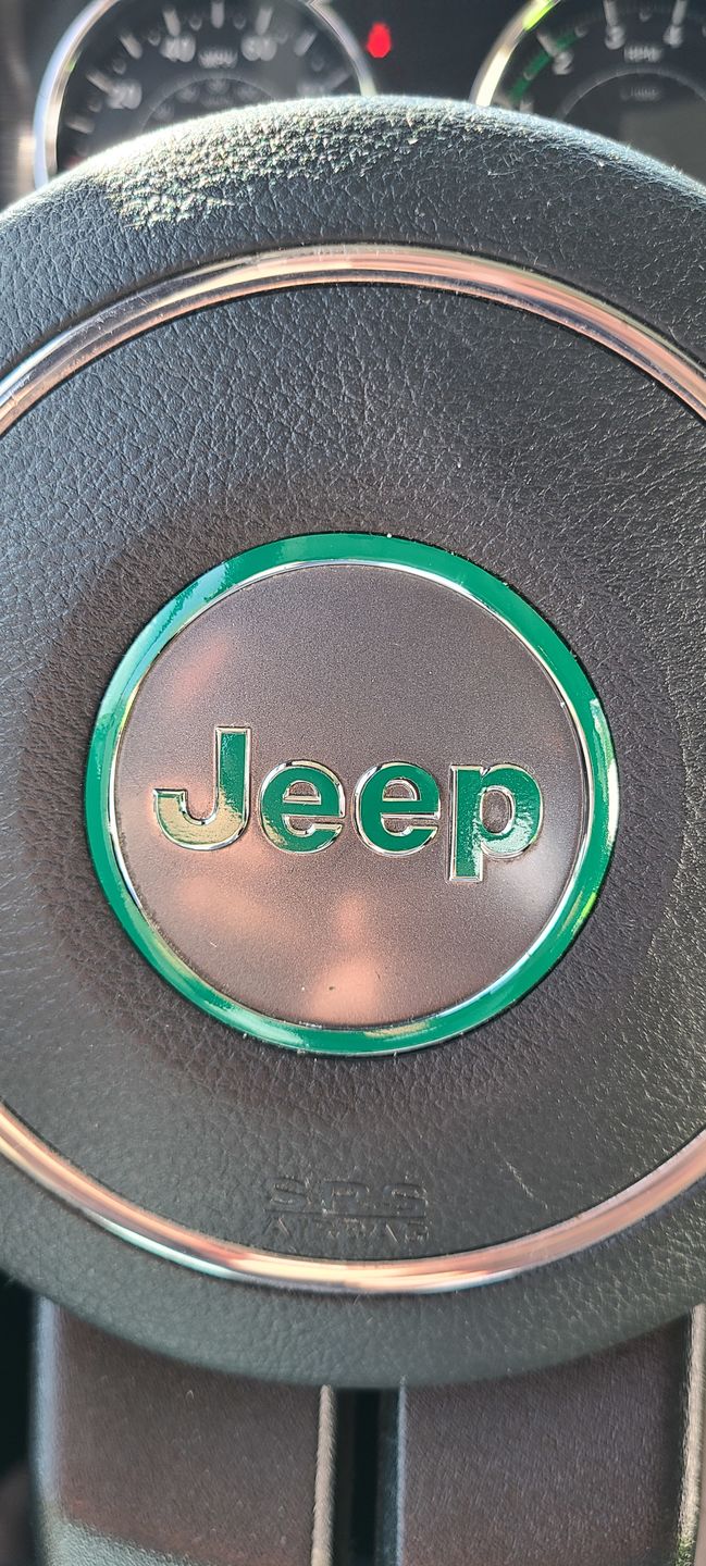 Customer photo review of Center Ring Steering Wheel Vinyl Overlay Cover for Jeep | Fits Jeep Models