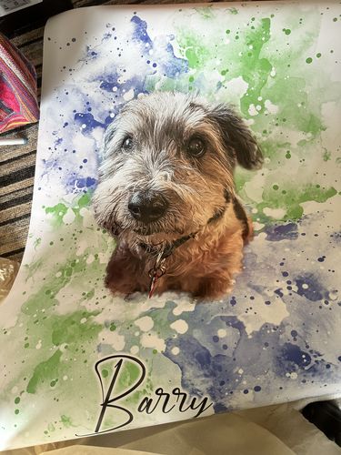 Customer photo review of Your Pet as Watercolor Portrait