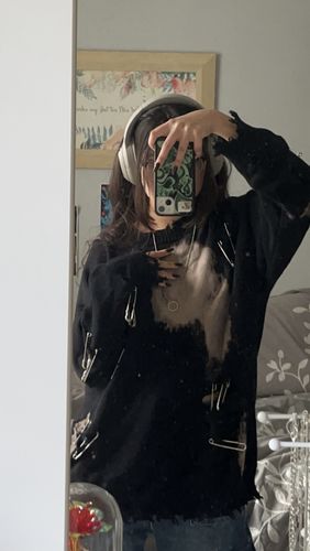 Customer photo review of NEV Retro Paperclip Tie Dye Ripped Sweater