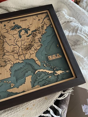 Customer photo review of USA 3D WOOD MAP