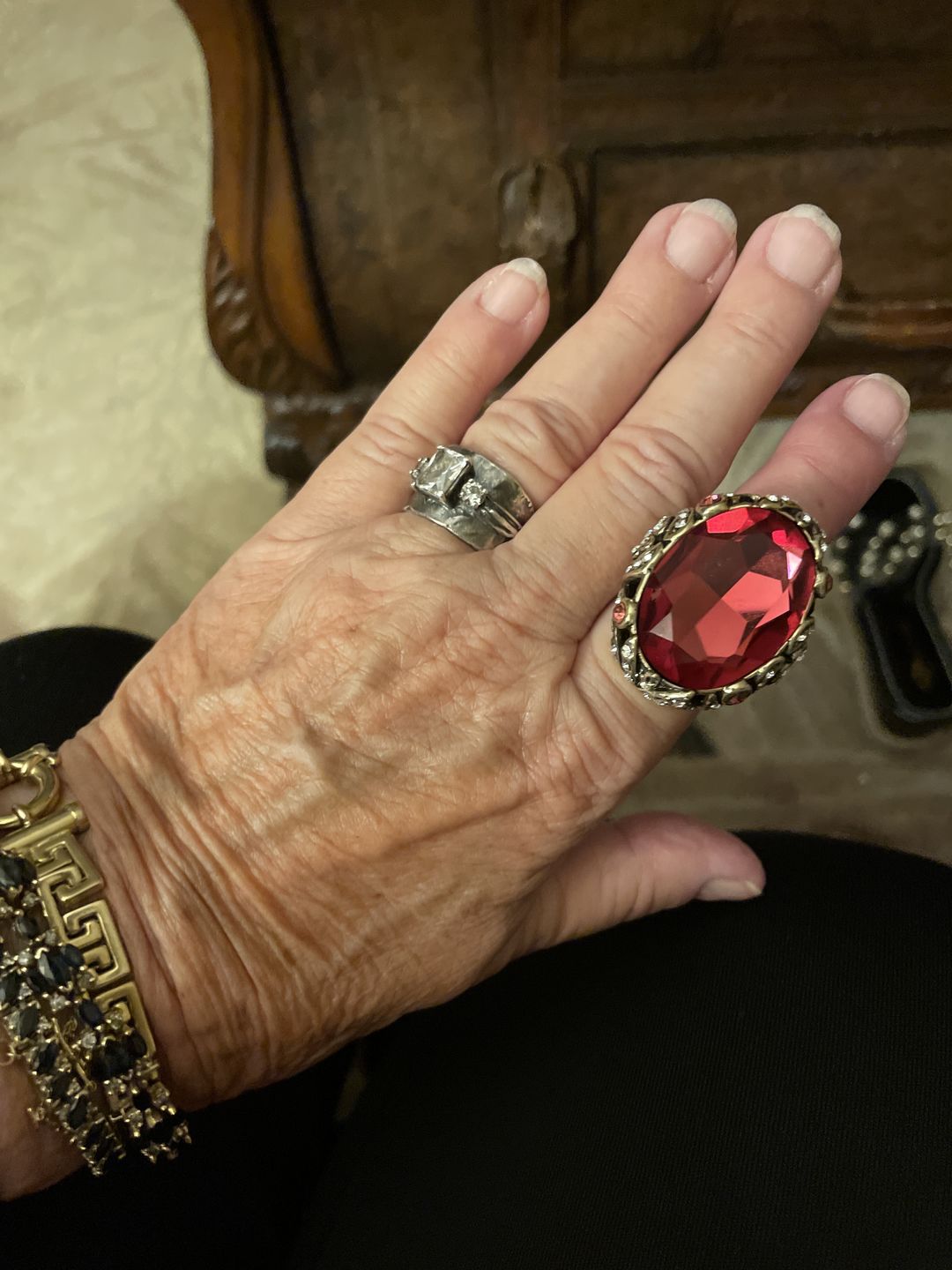 Customer photo review of HEIDI DAUS® "Dare To Wear" Oversized Crystal Cocktail Statement Ring