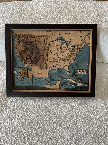 Customer photo review of USA 3D WOOD MAP