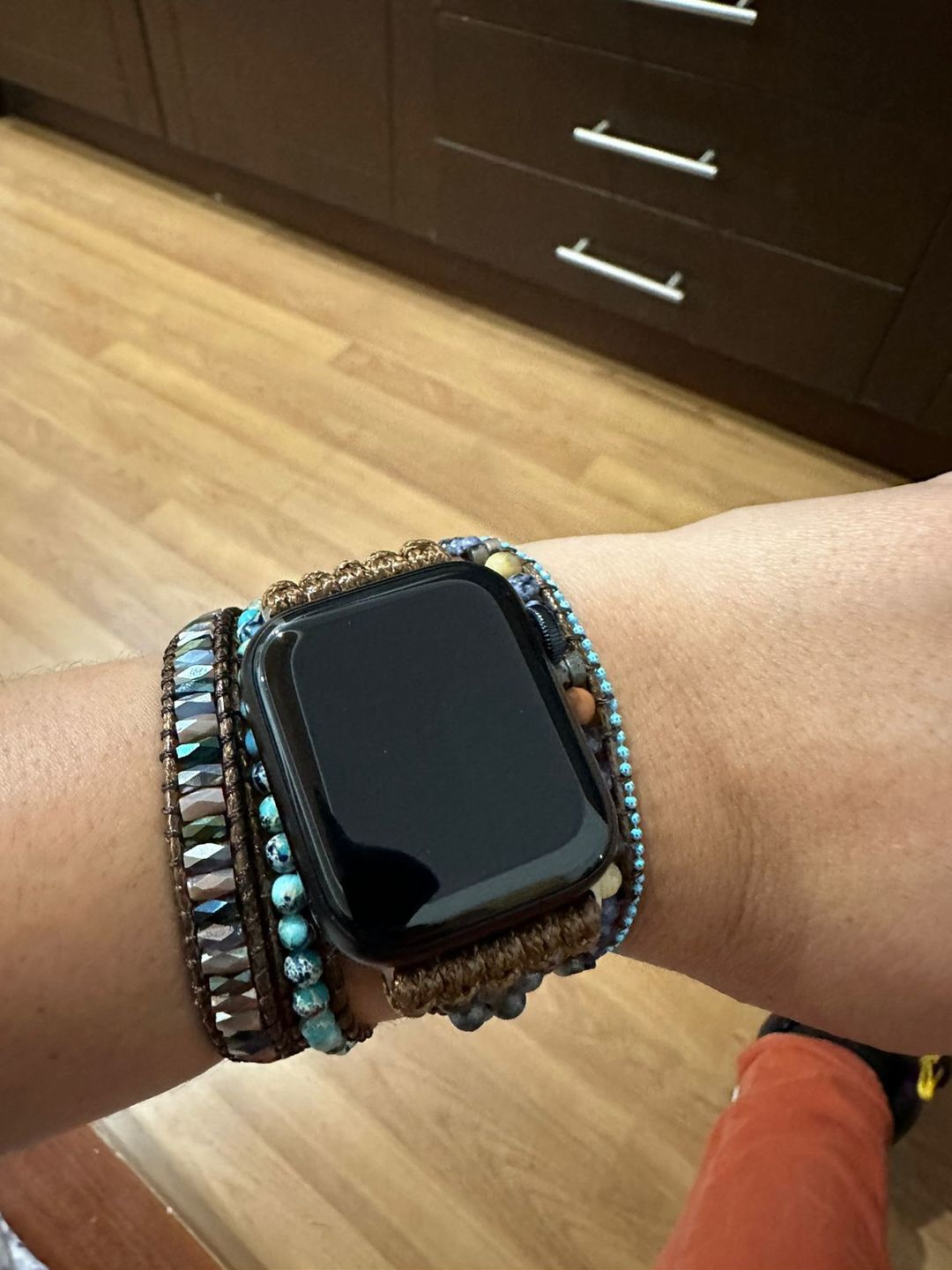 Customer photo review of Serene Ocean Apple Watch Strap